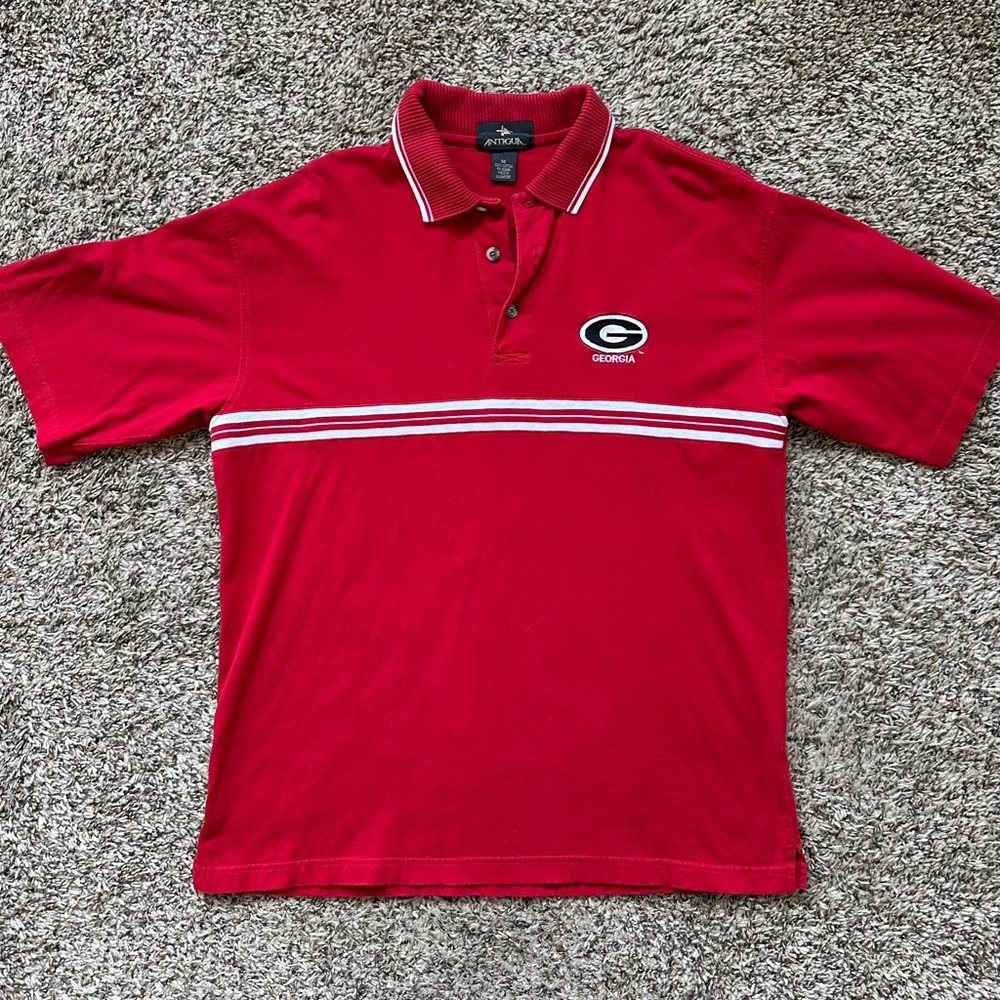 Vintage Georgia Bulldogs Polo Golf Shirt ANTIGUA Embroidered Men’s Size Medium